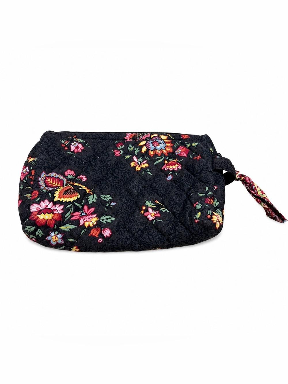Vera Bradley Vintage Floral Quilted Makeup Bag Cosmetic Pouch Travel Wristlet